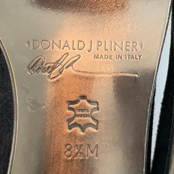 Donald J. Pliner Black Suede Heeled Boots Inside Zipper Size 8 1/2 M Women - Picture 4 of 13